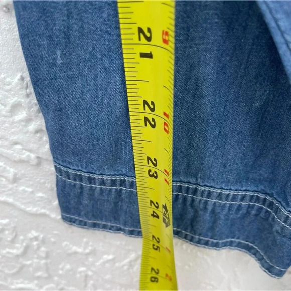 Avenue Womens Long Sleeve Embellished Button Down Denim Shirts Blue Sz XL - Picture 7 of 14